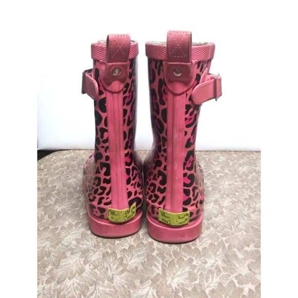 Western Chief Rain Boots Girls Youth US 1 UK 13 EU 32 Pink Leopard print - Picture 4 of 6